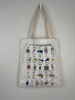 “A to Z of Bouldering” Canvas Tote Bag